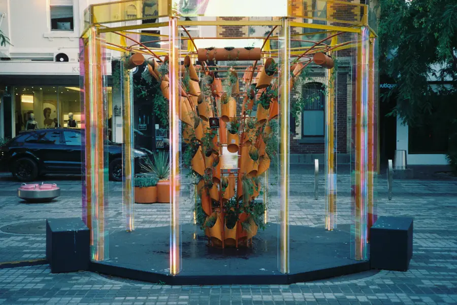 35mm photo: the pavilion on the wet square